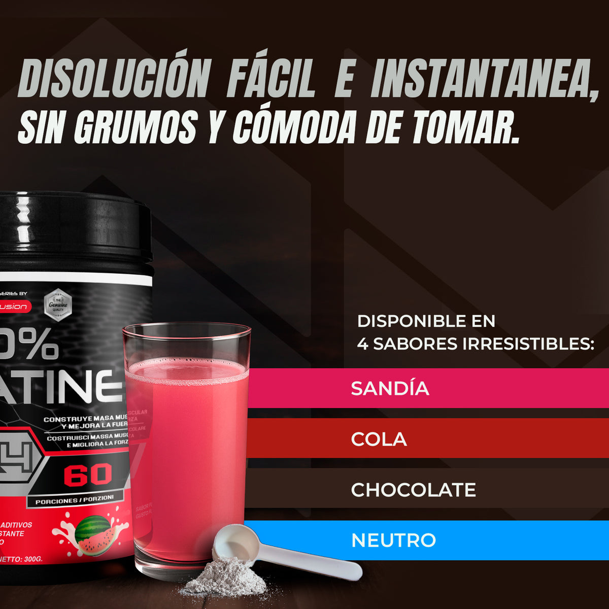 CREATINA 100% PURA SANDÍA - HealthyFusion