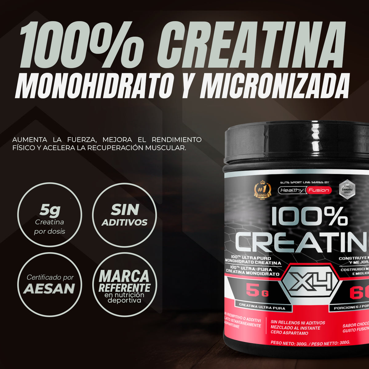 CREATINA 100% PURA CHOCOLATE - HealthyFusion