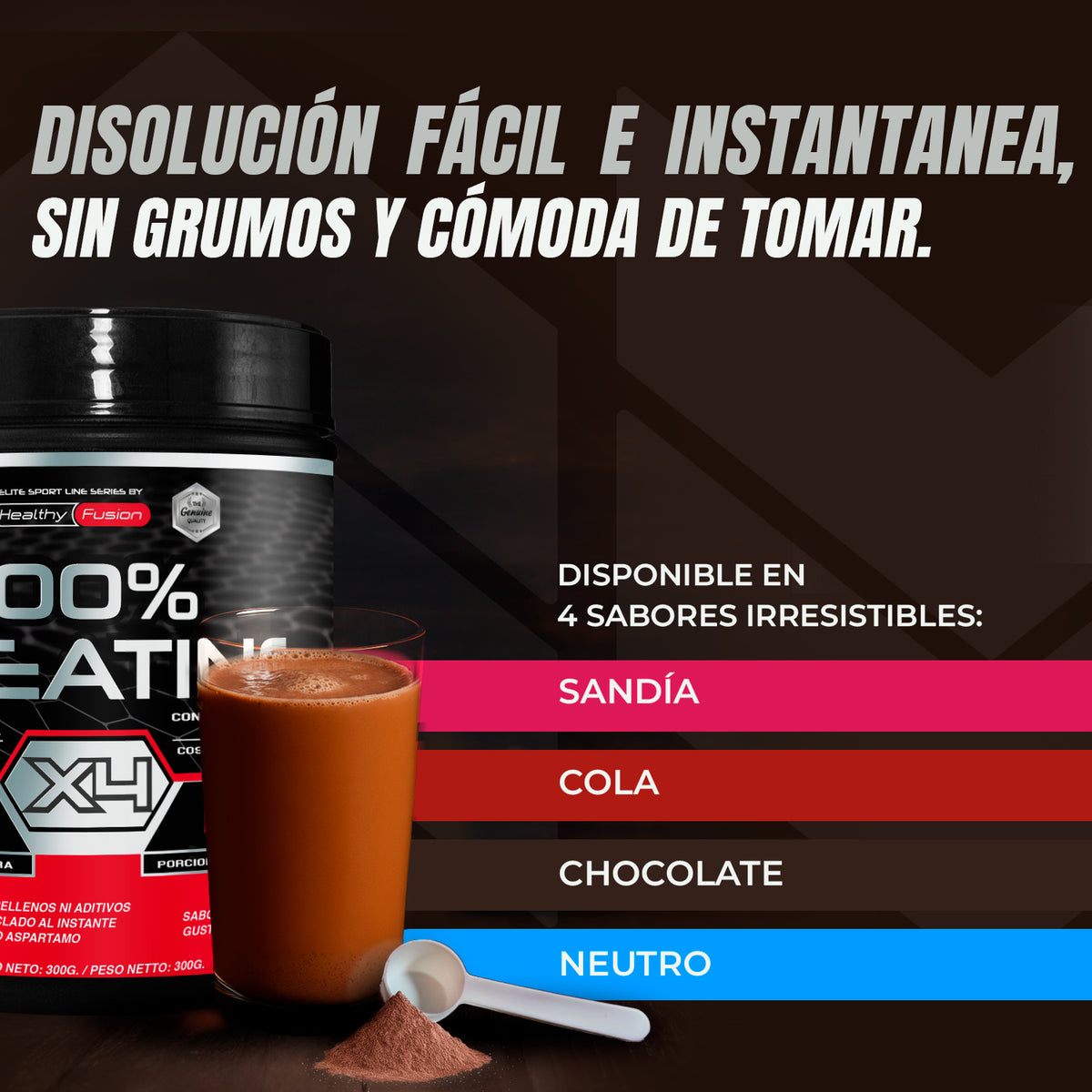 CREATINA 100% PURA CHOCOLATE - HealthyFusion