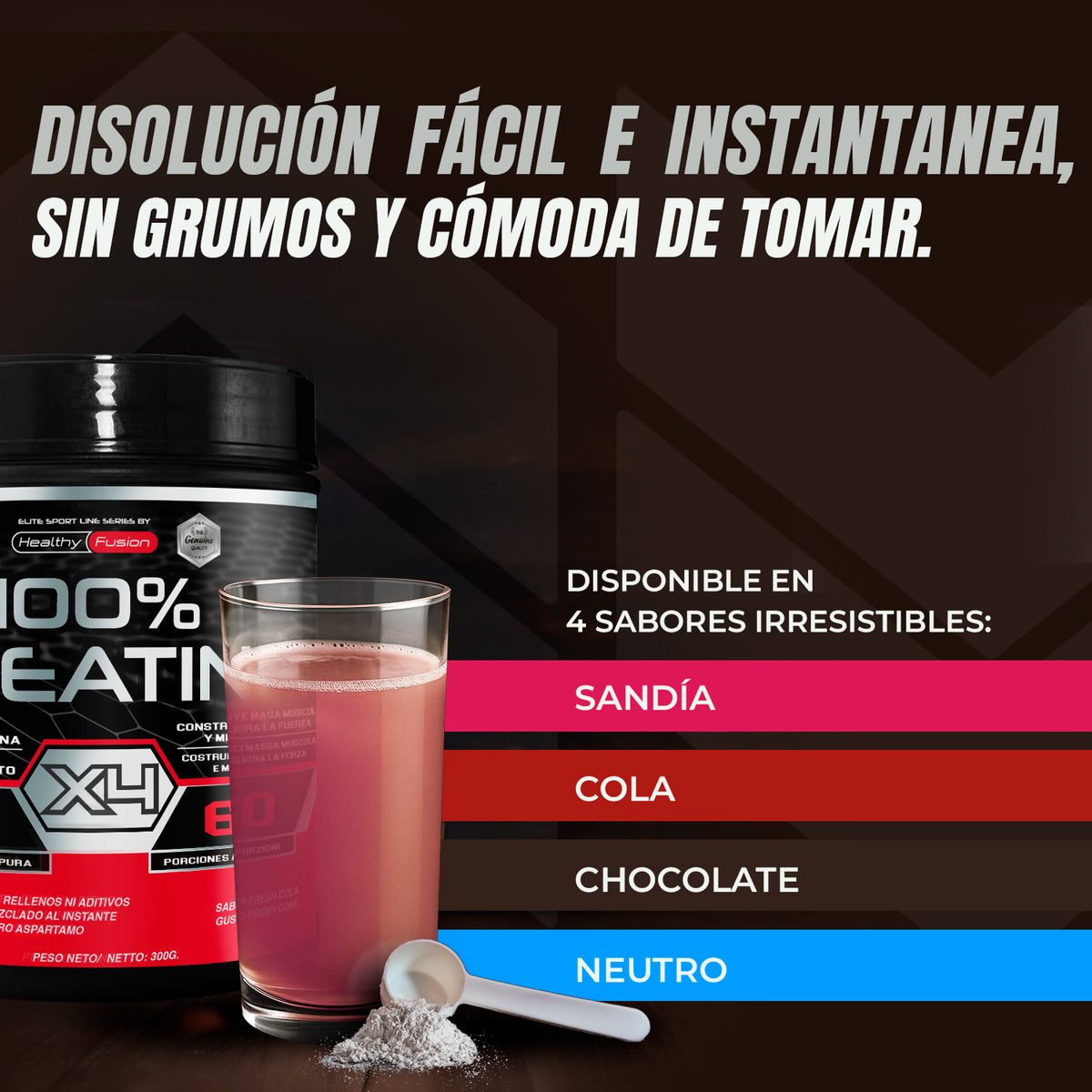 CREATINA 100% PURA REFRESCO COLA - HealthyFusion