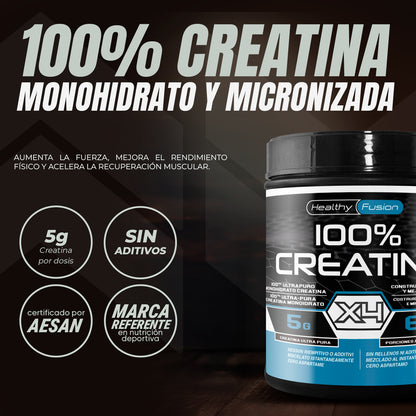 CREATINA 100% PURA Sin Sabor - HealthyFusion