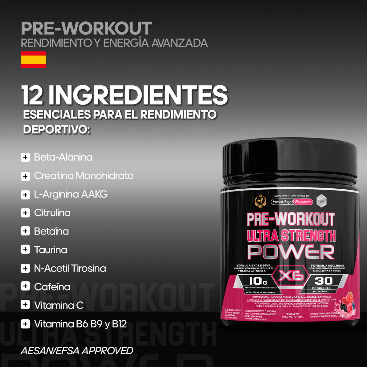 PREWORKOUT FRUTOS ROJOS - HealthyFusion
