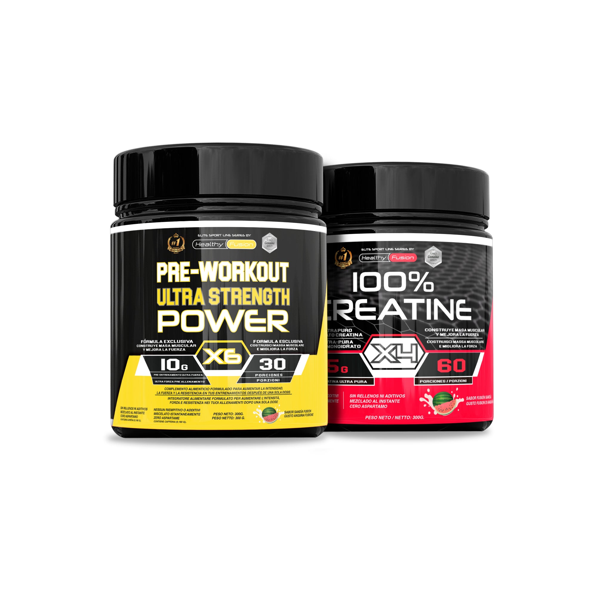 Pack Creatina Monohidrato Micronizada+PreWorkout 300g Sandía