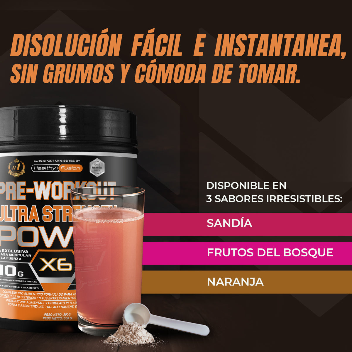 PREWORKOUT NARANJA - HealthyFusion