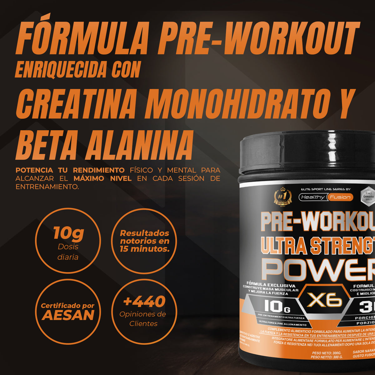 PREWORKOUT NARANJA - HealthyFusion